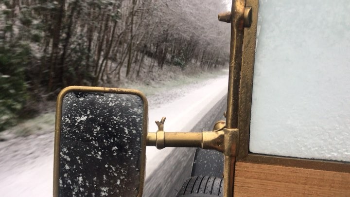 Fun on our #roadtrip in our 98 year old vintage car on our way to the Outer Hebrides for a week or so before Edinburgh Yarn Festival.
.
It snowed for about 2 hours... was pretty chilly and we had to concentrate on the road but it was soooo fun being part of the weather as we travelled.
Just love this way of journeying! .
.
.
.
#eyf #edinburghyarnfestival #edinburghyarnfestival2019 #scotland #scotlandtravel #outerhebrides #visitouterhebrides #wool #knittingaddict #yarnaddict #snowday #adventurer #adventuring #rollsroyce #rollsroycesilverghost #vintagecar #handcrafted #handdyedwool #knitting_is_love #eyf2019