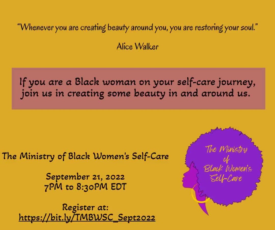 Normalize self-care for Black women.
#TMBWSC
#TheMinistryofBlackWomensSelfCare
#selfcare
#SelfCareistheNewNormal