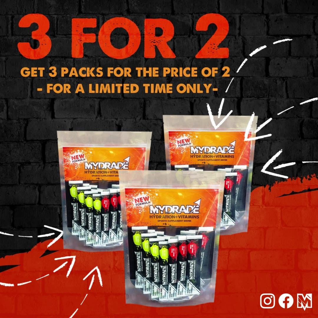 LAST CALL FOR DRINKS... team you have 2 more weeks to take advantage of our sweet deal 3 packs for the price of 2!!
All you have to do is add the promo code "THREE4TWO" at the check out and we will send them to you ASAP.
#mydrade #Aussiemadehydration #hydration+vitamins #hydration #keephydrated #hydrationandvitamins #vitamins #bestdrink #fresh #focus #wildberry #lemonlime #mydradewildberry #mydradelemonlime #dealtime #thirsty #hydrate #boostwater #drinkmore #lastdrinks