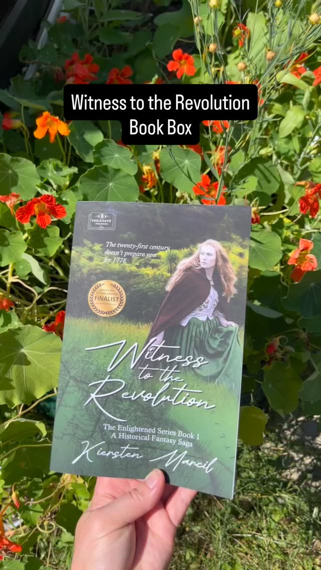 Unboxing of Witness to the Revolution book box by @kierstenmarcil 🤗 This is book 1 of 5 in the Enlightened Saga- a historical fantasy (time travel to the Revolutionary War)
This was so fun to unwrap and make connections to the story with the little gifts! I don’t want to spoil the surprises but I give my emoji reactions.
Book 2 The General’s Watch is available now and book 3 Traitor’s Crossing is in the works. Can’t wait to read more of this series!!