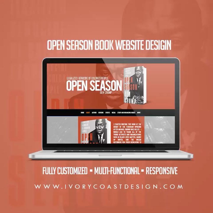 Website designed for Attorney Benjamin Crump’s latest novel Open Season: Legalized Genocide of Colored People. You may also know him as Trayvon Martin’s attorney. It was a pleasure working for him! #miamigraphicdesigner #graphicdesign #graphicdesigner #ivorycoastdesigns #famu #blackartists #blackexcellence #tallahassee #tallahasseegraphicdesigner