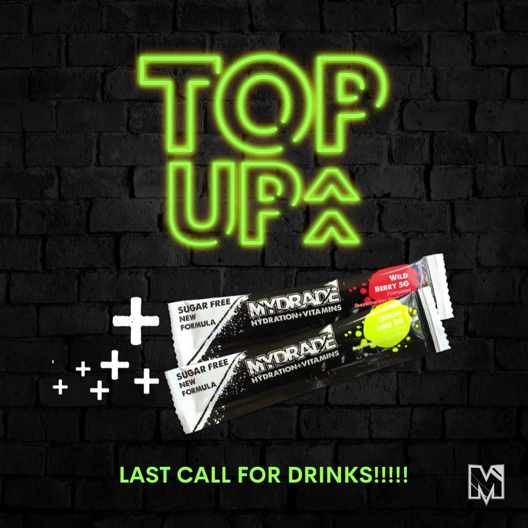 LAST CALL FOR DRINKS... Team its the final week of our sale!
3 packs for the price of 2 with code: TOPMEUP
or
20% off all packs with code: TOPUPSALE
Time is super limited so get in quick
#mydrade #Aussiemadehydration #hydration+vitamins #hydration #keephydrated #hydrationandvitamins #vitamins #bestdrink #fresh #focus #wildberry #lemonlime #mydradewildberry #mydradelemonlime #lastdrinks #vitamins #aussiemade #topupsale