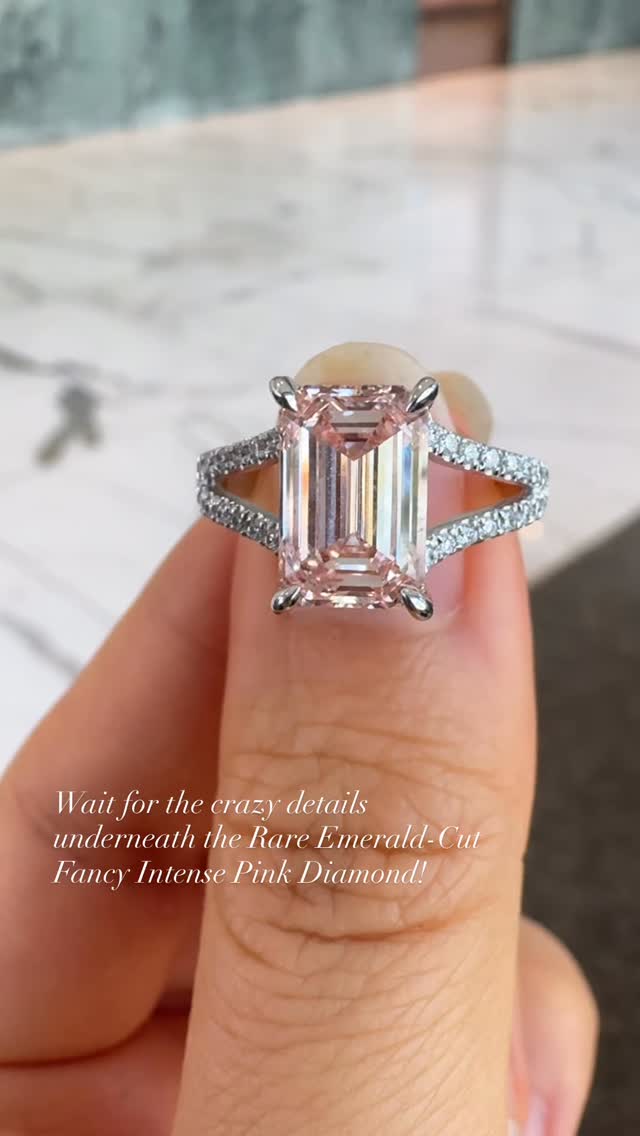A special ring setting for a rare 2.79 Carat Fancy Intense Pink Diamond! Quality Pink Diamonds are extraordinary rare to find both natural and labgrown. Emerald-Cut are even rarer because only the perfect gemstones with consistent colour body can be cut in straight facets only, without any brilliant facets to hide its imperfections.
#luxurylifestyle #bespokejewellery #jewellerydesign #craftsmanship #beyondexpectations #diamonds #diamondring #jewelryofinstagram #finejewelry #pinkdiamond #fancydiamond