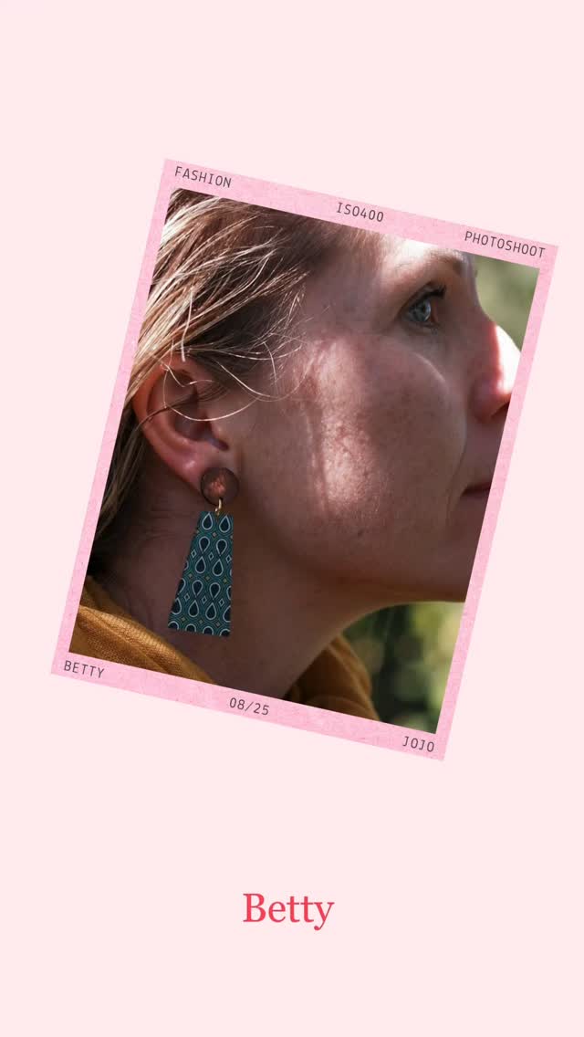 Our Betty earrings always bring the colour and fun to any outfit. Available in 5 bold styles.