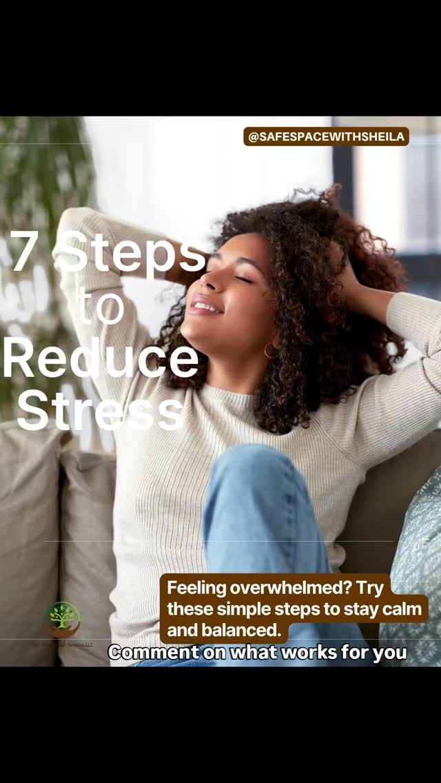 Life will always bring challenges—but how you care for yourself in the middle of it makes all the difference. 💙 Stress doesn’t have to control your day. Here are 7 simple yet powerful steps you can start practicing today:
Remember: taking care of yourself is not selfish it’s necessary. You can’t pour from an empty cup. Start small, stay consistent, and watch how your mind, body, and spirit begin to heal.
You are worthy of peace. You are capable of balance. You are stronger than stress.
#stressrelief #mentalhealthawareness #safespacewithsheila #mentalwellness #mentalhealthmatters
#healing #blackwomenhealing #lcsw #selfcare #healingjourney #stressawareness #stressmanagement