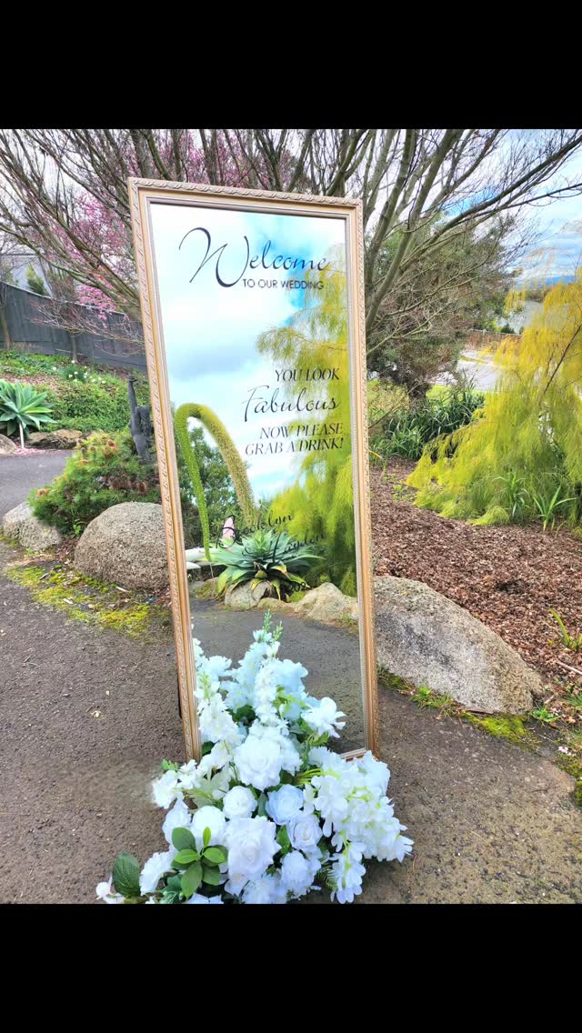 Our new gold-framed wedding mirror is here. 1.7m of statement style, complete with your custom decals — names, date, or even a cheeky welcome message. 🥂
The perfect “you look FABULOUS, now grab a drink” moment your guests will never forget.
💌 DM to secure it for your wedding before dates book out.
#weddingdecorhire #weddingdecorideas #melbourneweddinghire #weddinginspirationaustralia #melbourneweddingstyle #weddingdecorau #weddinghiremelbourne #weddingplanningaustralia #ceremonydecorideas #receptiondecor #eventhiremelbourne #weddingdetailsaustralia #melbourneweddinginspo #bridalstyleinspo #luxuryweddinghire