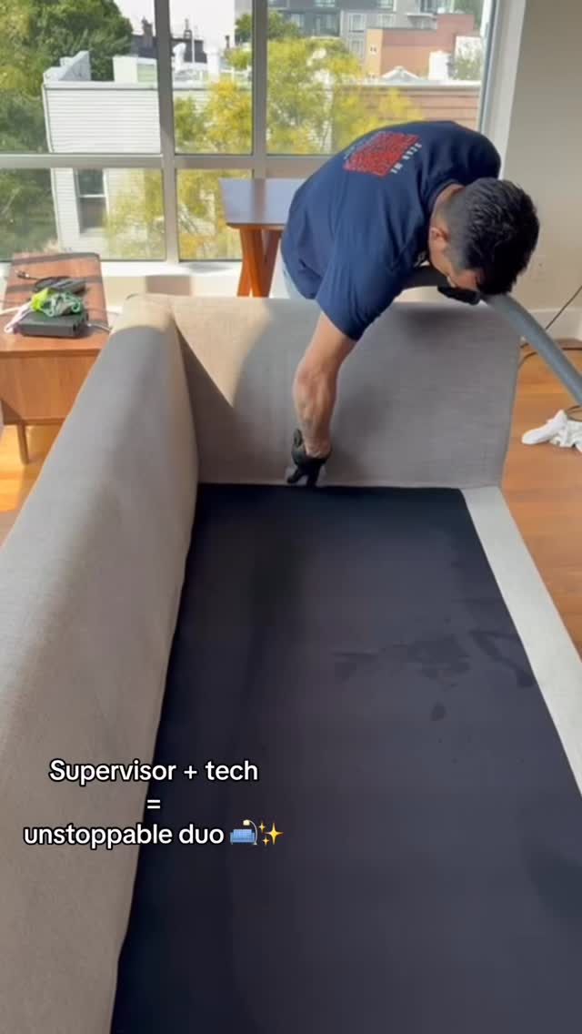 Even the couch knew it was over 💨 #TeamWork #BrightSpaceCleaning #DeepClean #NYC