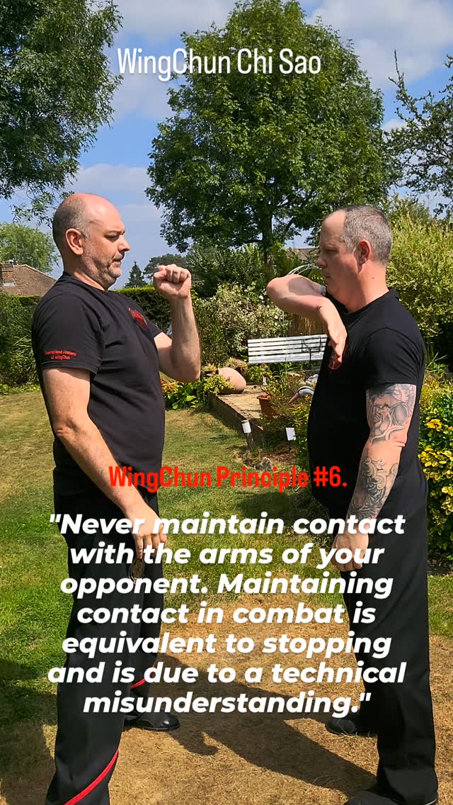 WingChun Principle #6
"Never maintain contact with the arms of your opponent. Maintaining contact in combat is equivalent to stopping and is due to a technical misunderstanding."
Sticking hands is sticking nonsense.
Here’s the uncomfortable truth: the way Wing Chun is taught by most organisations today is a betrayal of its core principles. ‘Sticky’ Chi Sao is nothing but cooperative play — a ritualized dance that creates compliant students, not fighters.
In combat, you never glue yourself to the opponent’s arms. That’s suicide. Contact must be broken the instant the collision is made so you can strike with full power.
If your Wing Chun still worships sticky Chi Sao, you’re not training for fighting. You’re training for fantasy.
.
.
.
.
.
.
.
#wingchun_gb #selfdefense #yourownsecurity #sat #health #kungfu #martialarts #ipman #brucelee #mma #wingchunkungfu #wingtsun #vingtsun #fitness #jeetkunedo #taekwondo #karate #chertsey #woodendummy #boxing #chinesemartialarts #sifuklausbrand #wingchun #ufc #wt #leungting
#theriverbourneclub