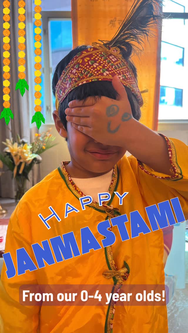 Happy Janmastami! Our under 4 age group loves learning mostttt about Krishna amongst all different God forms! Join a parent-child class to strengthen the cultural, spiritual and emotional bond now, msg us on +85267922844! ๐คฉ