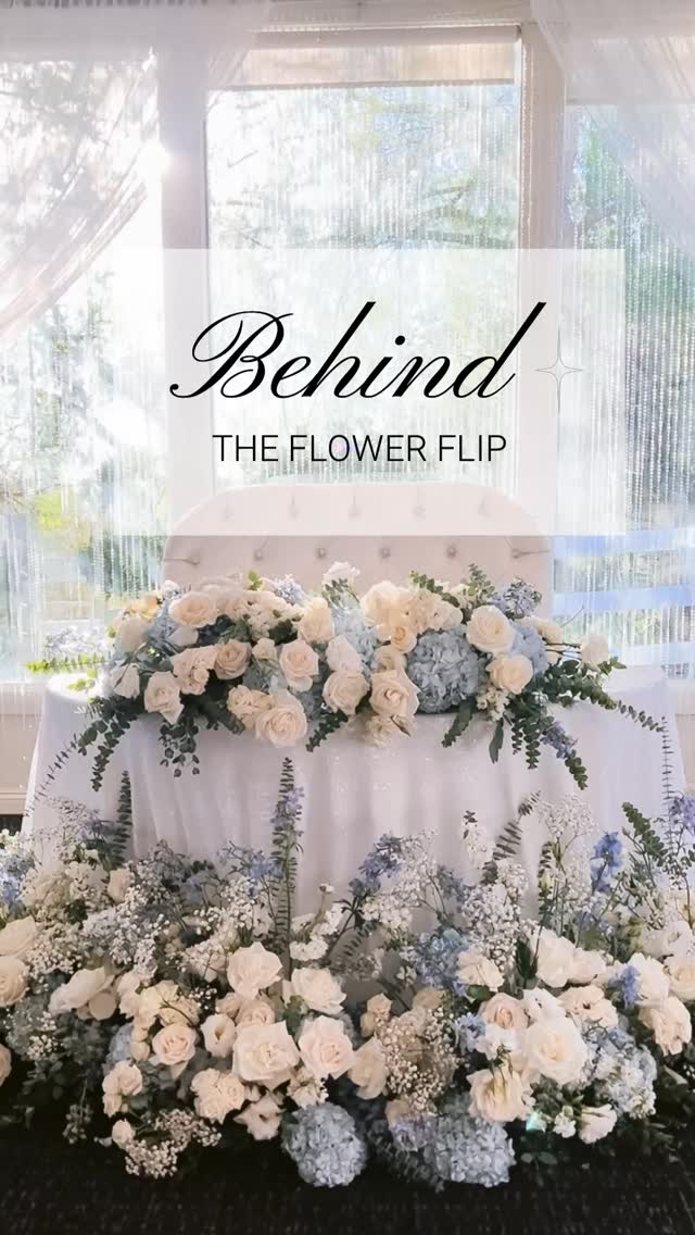 Watch our team in speedy action, flipping ceremony flowers into a dreamy sweetheart table in under 30 minutes! We’re all about maximizing floral design impact and sustainability, giving these stunning blooms a second chance to display with a different design!