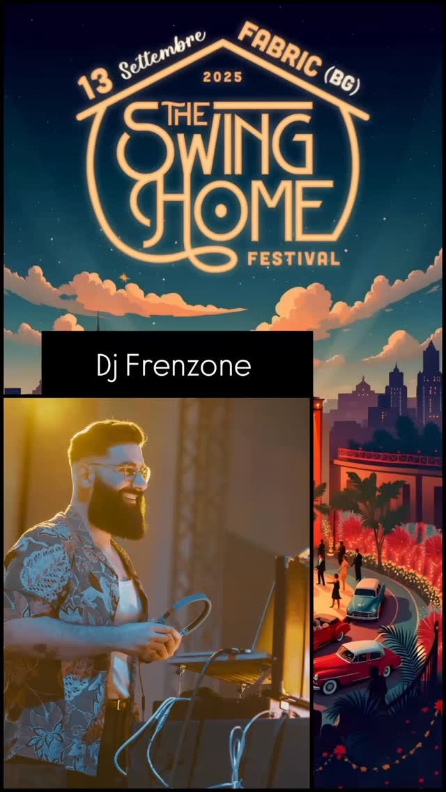 THE SWING HOME FESTIVAL 2025
Chi ci farà ballare?
DJ FRENZONE @frenz_delfine
Frenz Delfine (Dj Frenzone) nel 2014 entra nel mondo Swing e dal 2019 diventa ballerino professionista ed insegnante grazie a @martignanimarco.dancer e @mad_swingteam
Creatore di eventi, apre nel 2024, insieme a Daniela Santini, @theswinghome prima casa bergamasca di balli swing.
Appassionato della musica, dalla musica hip hop, alla musica house, dallo swing al rockabilly.
Ama creare atmosfere rilassate e spensierate, dove le persone possano ballare in serenità, con la voglia di condividere!
DJ FRENZONE vi aspetta!
13 settembre 2025
@fabric_drinkandfood
#bergamo #boogiewoogie #lindyhop #vintage
#marketvintage #vintagenightmarket
#bergamovintage #swingbergamo