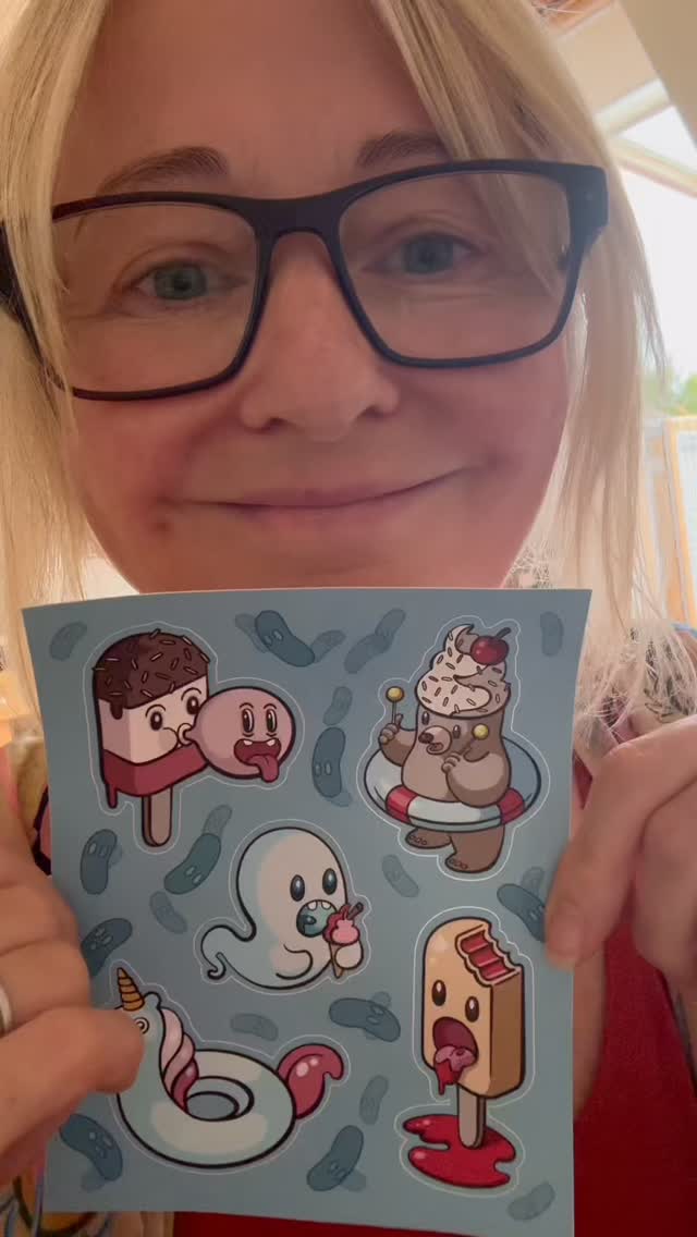Stickers!!! 👻🐻 - buy this sticker sheet from my website and every single penny of the purchase price is going to go straight to UNICEF. If you don’t like stickers then give it to someone who does. Then you’re giving twice. Sweet! #stickerset #stickersforsale #stickerfun