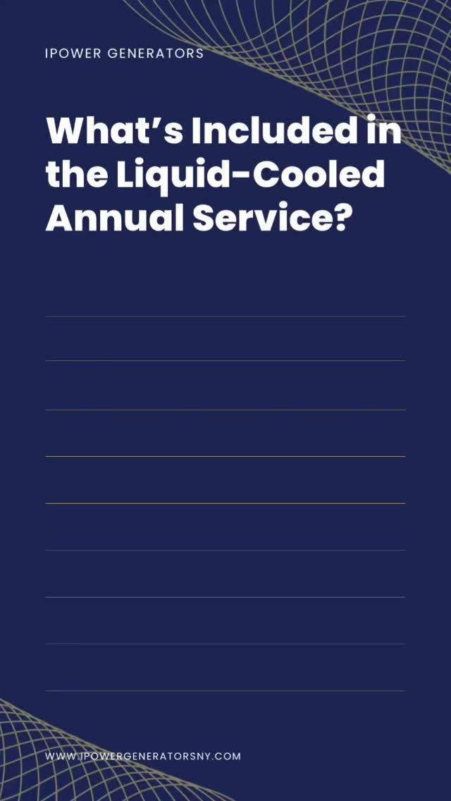 ✨ What’s included in your liquid-cooled generator’s annual service? ✨
From oil changes to full cooling system checks, we cover it all to keep your generator running strong when you need it most 💪⚡
✅ Oil, oil filter, air filter & spark plugs
✅ Valve adjustments
✅ Air inlet & outlet cleaning
✅ Battery cleaning & testing
✅ Wiring & fuel plenum inspection
✅ Cooling system inspection & coolant replacement
✅ Fan belt check
✅ Full generator + transfer switch operation check
✅ Resetting service intervals
👉 Annual service = peace of mind year-round 🔑
#GeneratorService #iPowerGenerators #AnnualMaintenance #GeneratorCare #BackupPower #LiquidCooledGenerator