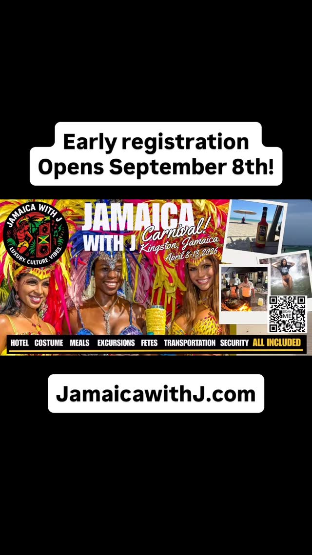 Early birds, lehwe go! 🎭🇯🇲 Jamaica Carnival with J—early registration opens Sept 8. Limited spots. Tap in. 🔥