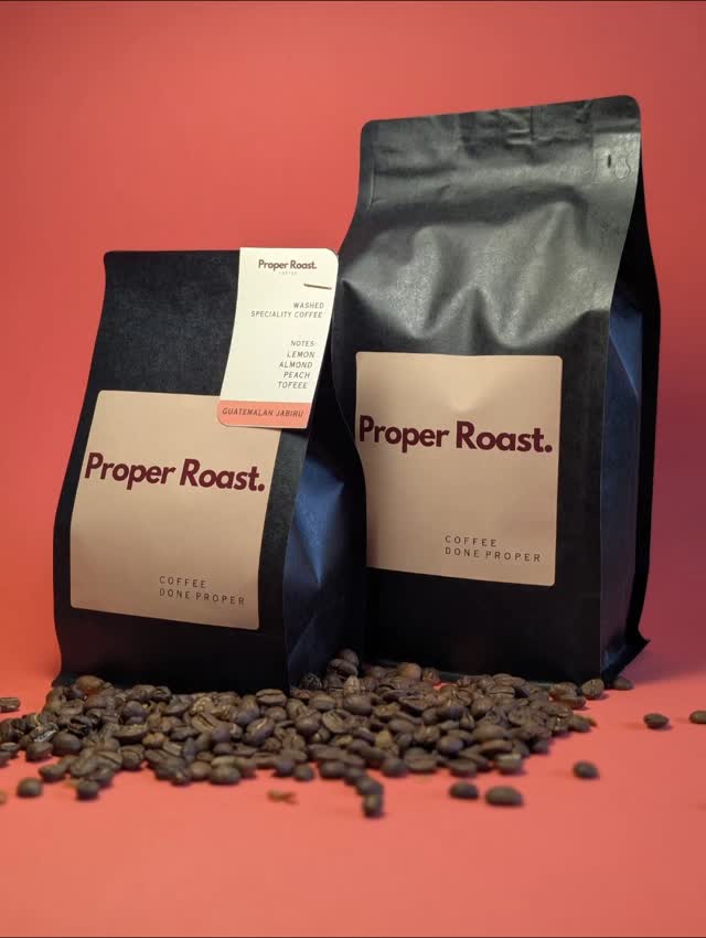 Guatemalan Jabiru RFA washed.
Almond, lemon, peach and toffee
Such a high quality washed coffee. Medium roast perfect for those espresso based drinks.
Available now
properroastcoffee.com
#coffee #coffeelover #smallbusiness #lancashirecoffee #coffeeroaster #coffeebeans #coffeeaddict #freshlyroasted #coffeetime #guatemalancoffee #espresso