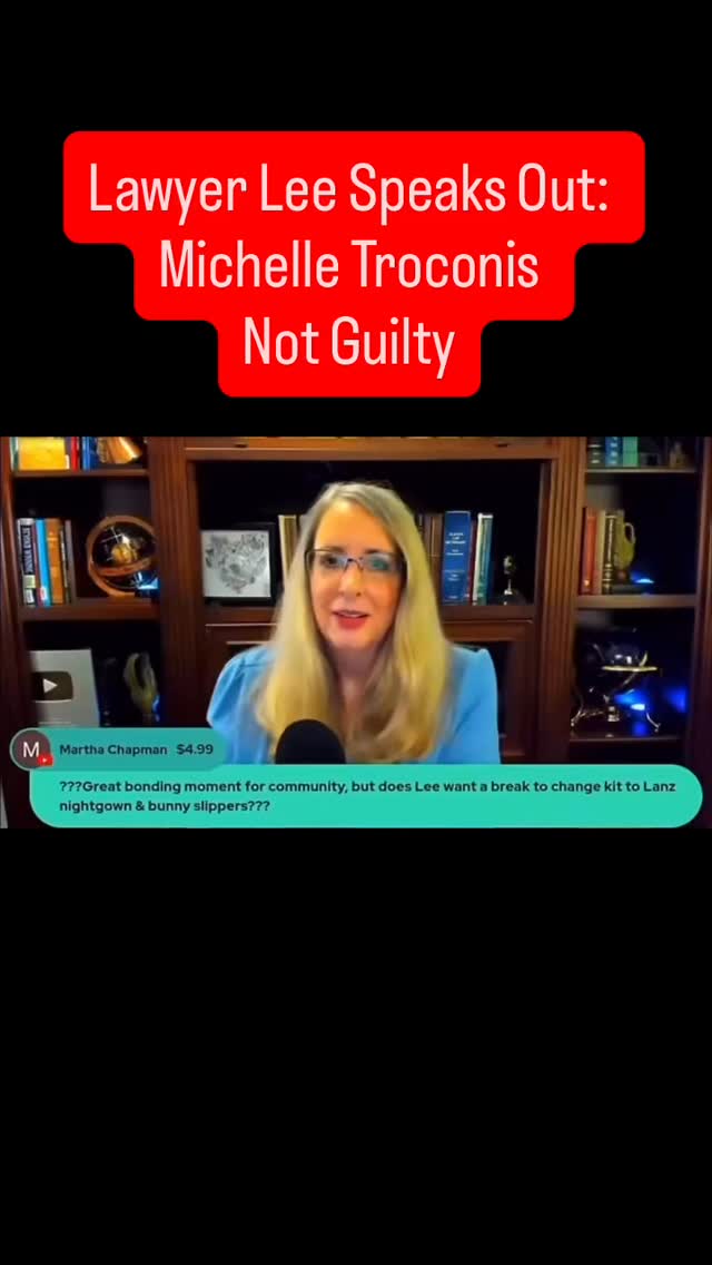 Lawyer Lee, with 30 years of trial experience, has publicly stated her opinion that Michelle Troconis is NOT guilty. At last, a respected voice with broad reach is speaking without bias—seeking the truth in a community where many are too afraid to acknowledge it.
Follow Lawyer Lee for more updates on her YouTube channel @lawyerleeonline
#MichelleTroconis #MichelleTroconisIsInnocent #WrongfullyConvicted #JusticeForMichelle #FreeMichi✊🏼 #Appeal #InnocenceProject #habeascorpus