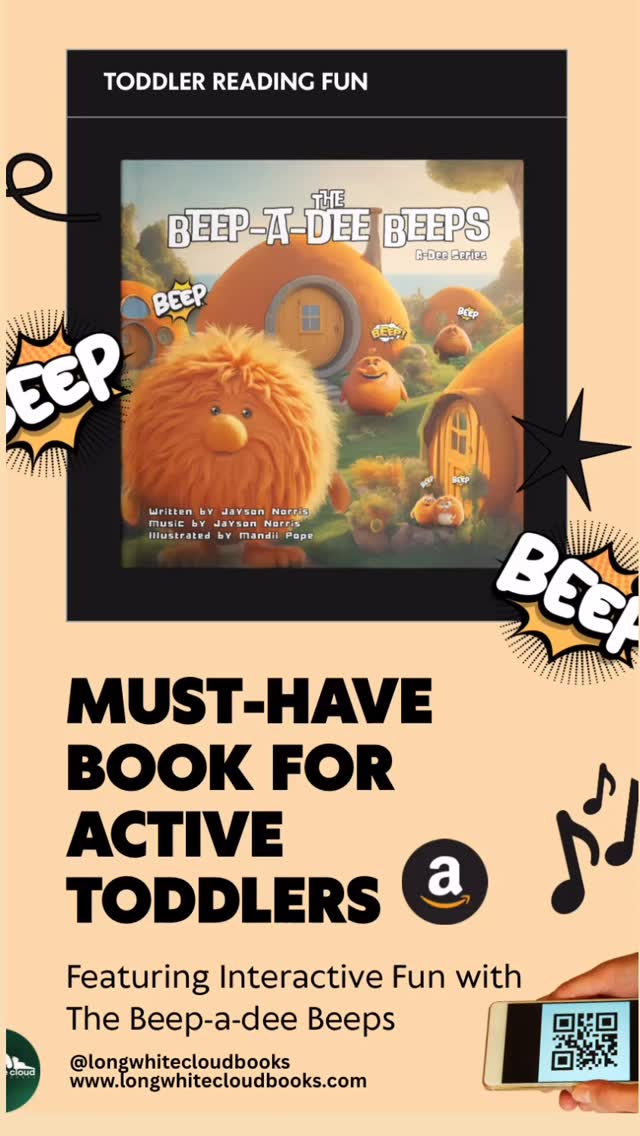 Check out our beeptastic interactive kids book The Beep-a-Dee Beeps, available on Amazon worldwide. #longwhitecloudbooks #thebeepapdeebeeps #interactivekidsbooks #jaysonnorrismusic #mandiipopeart