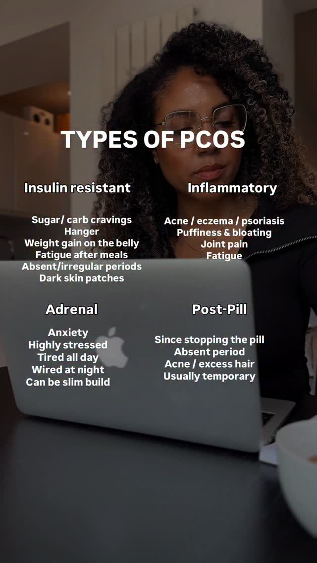 4 Types of PCOS 🔥
Ok so let me just start by saying that I prefer to refer to these ‘types’ as ‘drivers’ of PCOS, because often they’re what is driving up those androgens and driving those unpleasant symptoms.
Also, please do bear in mind that there is often crossover and we can have a combination of drivers.
For example…
High insulin causes inflammation and it causes stress hormones to rise
However…
The best weapon we have against PCOS is knowledge!
Use this information as a starting point to identify what is driving YOUR unique PCOS symptoms and stay tuned for how to target specific drivers.
If you’re not already, make sure to follow @londonwellnesscoach for more quality of life-changing PCOS info and don’t forget to SAVE this post to come back to.
❤️