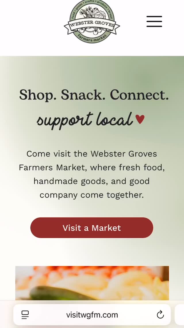 GUYS.
Hard to follow up the Taylor and Travis engagement, but,
OUR WEBSITE IS LIVE!
We have worked with the best to create a seamless sign up experience and more clarity for visitors. You can get all your questions answered, sign up to be a vendor, and pay through the site!
**Existing vendors please note: you will be recieving an email soon with your next steps on our new system!**
A continued thank you to all our vendors and visitors who make this sweet little market continue to grow!!
So, please visit us at www.visitwgfm.com while you are visiting, revisiting and zooming in on the engagement pictures of @taylorswift & @killatrav ❤️💍🌽🧑🌾
Peace, love, and farmers markets ✌🏼
#shoplocal #lovelocalstl #itsnothoardingifitshandmade #explorewebstergroves #farmersmarket #supportlocal #stlmade #visitwgfm