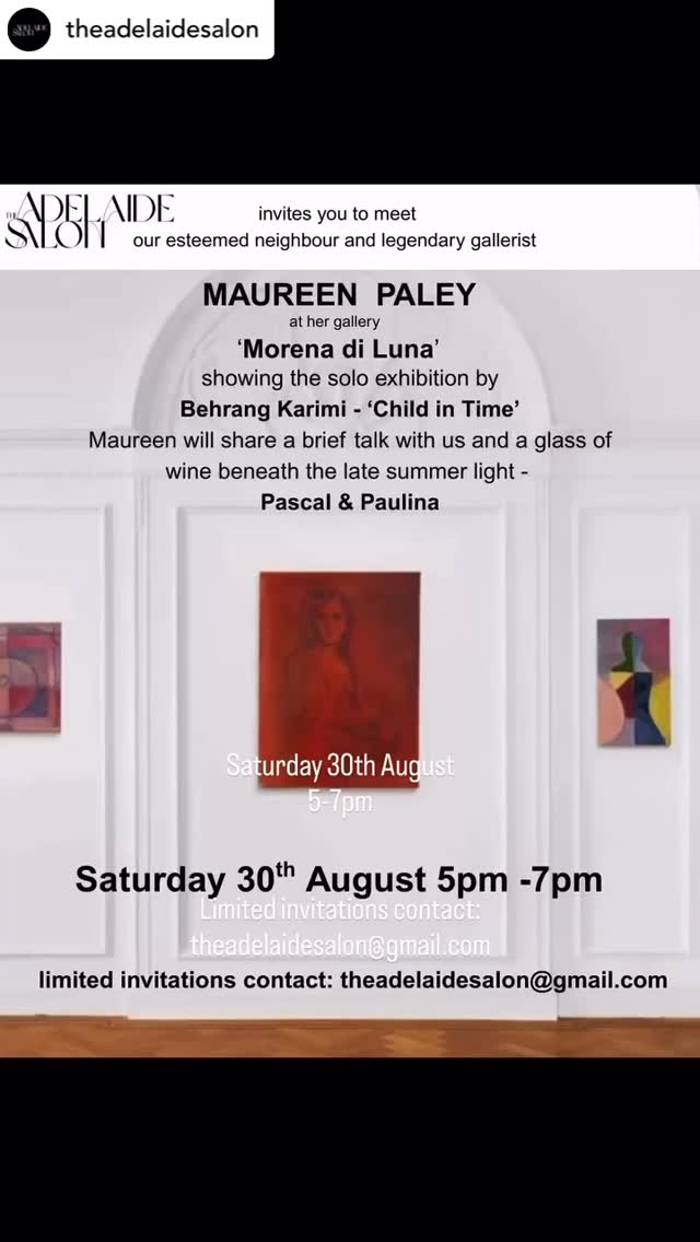 Posted @withregram • @theadelaidesalon The Adelaide Salon is looking forward to this evening with Maureen Paley at her gallery ‘Morena di Luna’ on Saturday 30th August at 5pm, showing Behrang Karimi’s show ‘Child in Time’, and sharing her insightful art wisdom and hospitality. Thank you to Violeta Orlauskaite @MENBYVIOLETA for photography of Pascal & Paulina. PHOTO Of Maureen: DAVID MIRZOEFF. COURTESY MAUREEN PALEY, LONDON. Photo Of Maureen Paley: Samantha Deitch / BFA /
Limited invitations: theadelaidesalon@gmail.com.
Pascal & Paulina xx.
#theadelaidesalon #maureenpaley #contemporaryart #brightonart