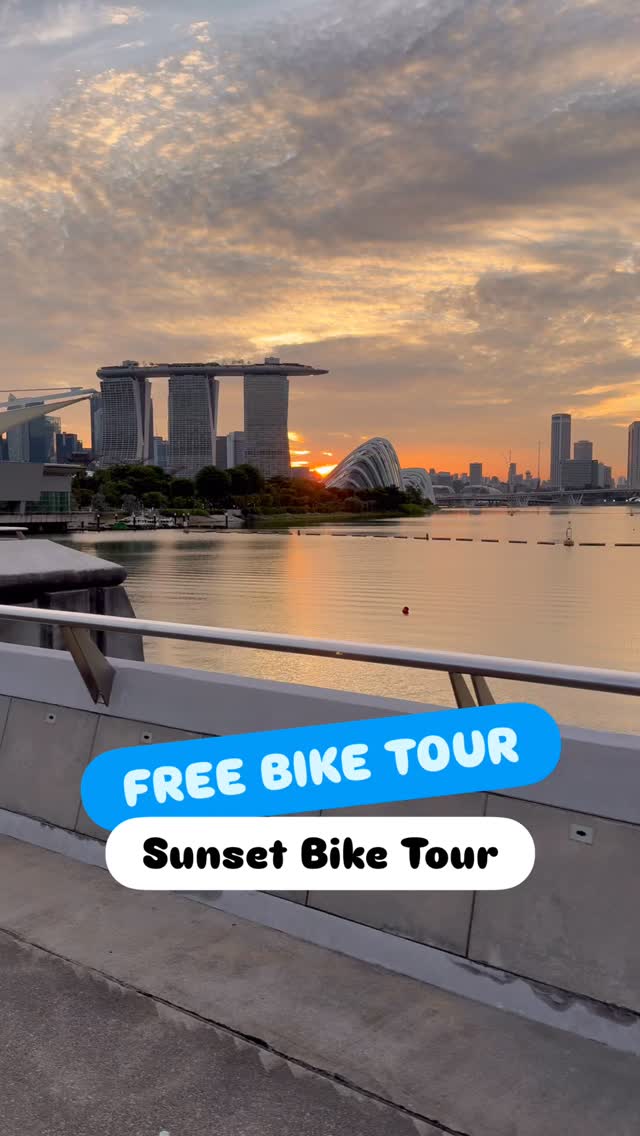 Singapore only free bike tour! Join our Sunset Tour every Tuesday and Thursday. Simply rent a bike with @cityscootsingapore for $25 and join the guided tour. Starts from Esplanade to sunset viewing point across Marina Barrage with view of sun setting behind Singapore most beautiful skyline, watch the Garden Rhapsody show at Gardens By The Bay and lastly visit Merlion Park. Our professional licensed guide are volunteers and tip them as you wish after the tour. More info at www.CityScoot.com.sg #freetour #sunset #guidedtour #singapore #singaporetour #cityscoot