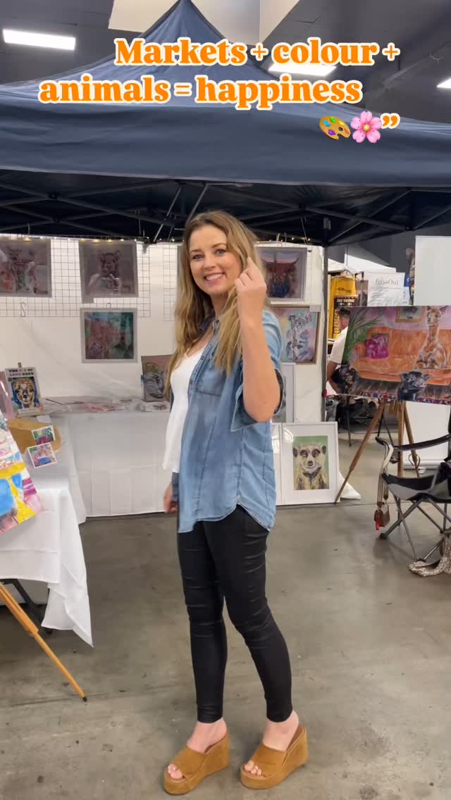 Market day magic! 🎨💫 Surrounded by my animal muses, pastel dreams and lots of big smiles. Thank you to everyone who stopped by to say hello. It was great to connect with so many big hearts working hard to make the world a better place 🐾🌸”