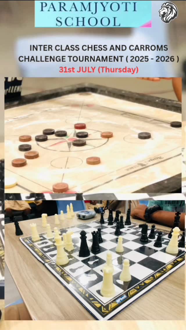 A glimpse into our Inter-Class Chess & Carroms Tournament—where strategy met excitement and every move mattered. 🏆 Moments of focus, friendly rivalry, and joyful victories captured in one reel!
#InterClassTournament #Chess #Carroms #StudentLife #HealthyCompetition
#ParamjyotiPride #amalapuramschools #creatingtheleaders #paramjyotischool