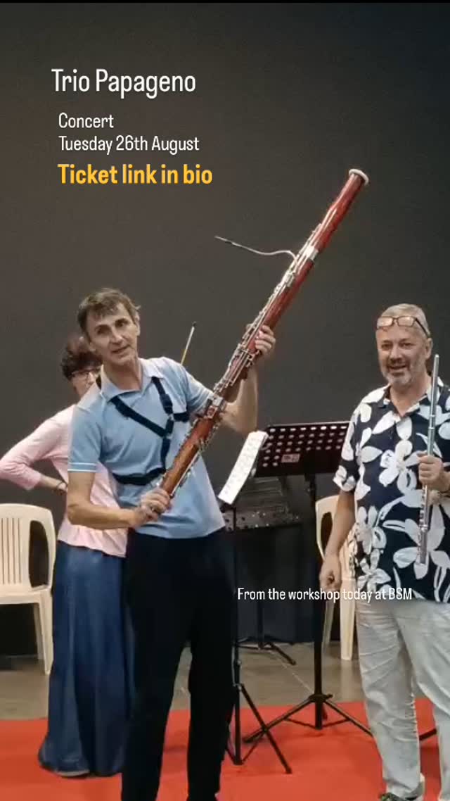 ⭐7.pm Tuesday 26th August 2025
⭐Alliance Française de Bangalore
⭐Tickets available on District.in
⭐Ticket link in bioTrio
.
Papageno Andrea Bressan (Bassoon), Laura Riccardi (Violin), and Jonathan Bager (Flute) come together for an extraordinary chamber music experience you won't forget.