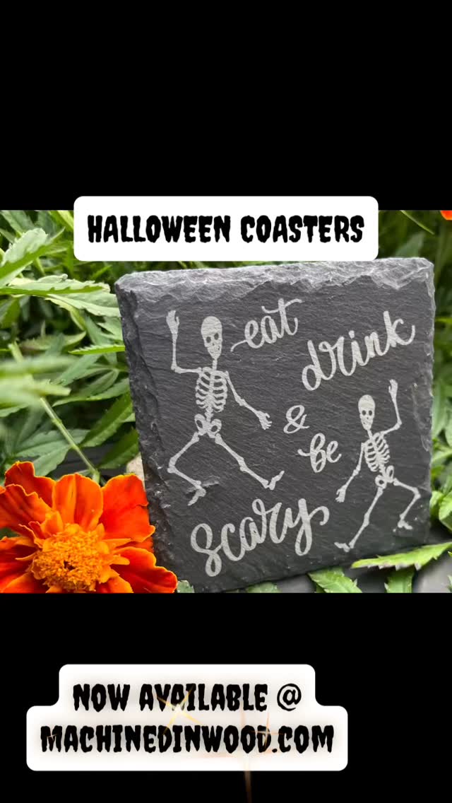 We’ve added a few more collections to our slate coasters. All you Halloween lovers, it’s that spooky time of year again. Check out our shop at MachinedInWood.com to snatch these up. They won’t last long. Don’t see a design you want, reach out and we can custom design the perfect coaster set for you. #halloween #spooky #eatdrinkandbemerry #eatdrinkandbescary #halloweencoasters #slatecoasters #laserengraving