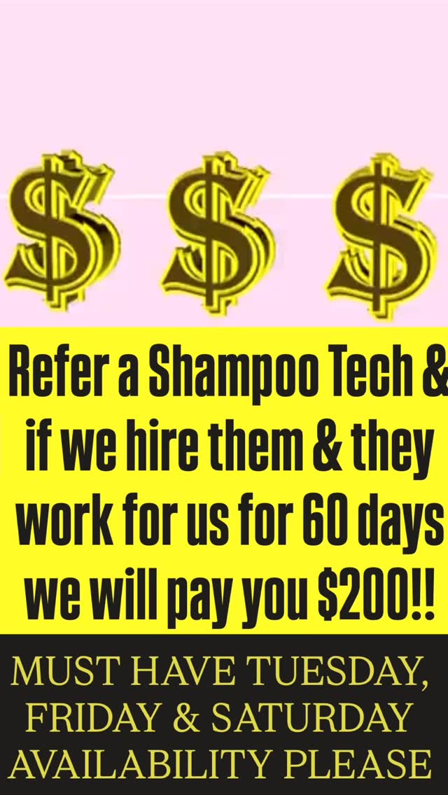 📣NOW HIRING- highlight/color hair washing experience preferred, will consider training someone with a strong drive & excellent references! $16 an hour + tips- come work at the Salon that The Baltimore Sun Named Best of Harford & Best of Baltimore this year with the nicest girls in the industry!!