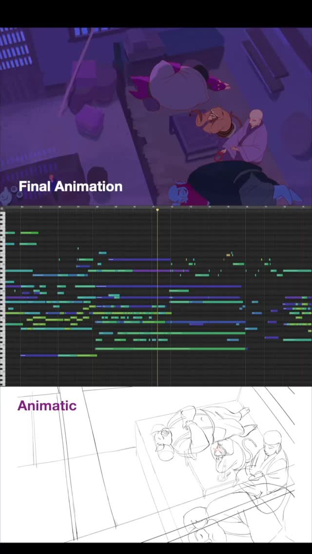 Behind the scenes of scoring 万里亲 🐵🍑 ✨
Here’s a peek at the animatic (my scoring reference) side by side with the final film.
This moment with the little monkeys is a favourite of mine: small, quiet gestures during an intimate moment, meant a shift from sweeping orchestral strings into a skippy lil’ piano melody with plucked strings.
-
On a side note, the dizi patch was surprisingly convincing! It played a small part in the score this time, but I hope to write more extensively for live dizi one day~
#animation2d #soundtrackcomposer #filmscoring #animationmusic #behindthescenes🎬