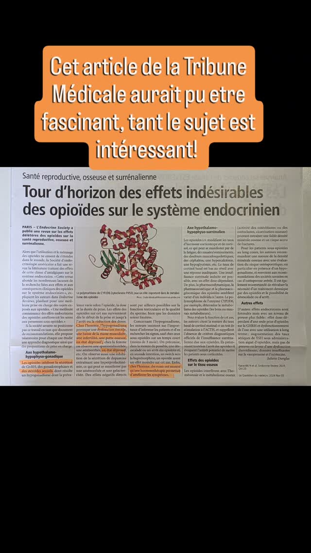 Sauf que ce n’est qu'un exemple parmi tant d’autres de la poursuite de linvisibilisation de la femme en médecine. Ainsi l’andropause entraîne une perte osseuse, musculaire, erectile, et des atteintes en sante mentale.
Pour la femme, bof, peut etre des pb menstruels.
Pour la prise en charge : proposons une substituion a l’homme. Et la femme???
Un quart de la population française est ménopausée soit en insuffisance gonadotrope, pour combine d’hommes.
Pourquoi leur reconnaît on les conséquences générales et importantes sur la (bonne) sante et on leur propose une substituon, quand ca ne concernerait que des flux sanguins - honteux - et "une petite depression" chez la femme?
#santémentale #menopause #andropause #medecine #littératurescientifique