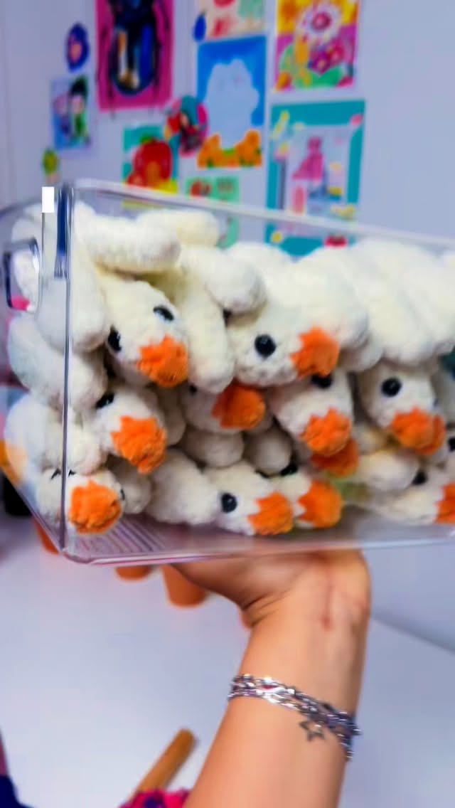 All 16 geese plushies are DONE!🪿💕 I made them for @cultivatingcelebrations and she turned them into the cutest little party favor baskets ever.🥹✨
If you got one of these baskets, how excited would you be?💭
#crochet #amigurumi #yarnfusion #handmadebusiness #crochetplushies #plushies