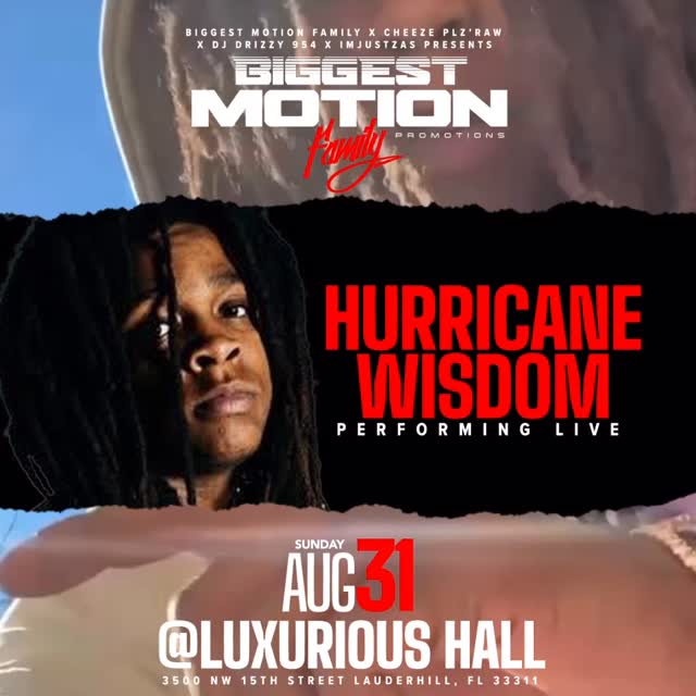 B I G G E S T M O T I O N F A M I L Y
#MotionAtYourFrontDoor Aug 31st @hurricane.wisdom x @fcgheem performing live in BROWARD COUNTY @ Luxurious Hall 3500 nw 15th street. Lauderhill, fl 33311