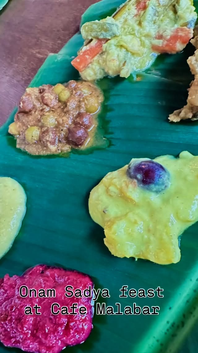 Our hardworking friends at Cafe Malabar worked extra hard this weekend so that Victoria diners could experience the traditional Onam harvest festival - celebrated in their home state of Kerala at this time of year - with a grand Onam Sadya feast. And what a feast it was! Our big banana leaf “platters” were filled with a variety of tasty vegetarian curries, pickles and dal - pumpkin erissery, cabbage thoran with coconut, crisp chakara upperi and pappadam, and beetroot kichadi pickle - all to scoop up by hand with piles of red Kerala Matta Rice. Lovely spiced buttermilk Sambaram to sip and sweet pallada payasam of creamy jaggery and rice to finish alongside a tiny banana. What a joy to share this holiday celebration! Looking forward to our next chance to enjoy the exceptional South Indian cuisine at Cafe Malabar again soon. Happy Onam! #MalabarOnTheWestCoast #KeralaCuisine #cafemalabar #topchefs #masala #vegetarianfeast #sadyaonbananaleaf #onam2025🏵️🌼