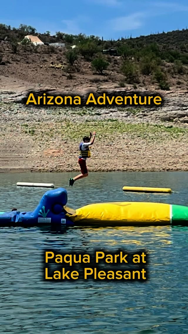 Looking for a fun way to beat the Arizona heat? We found it this weekend @paquapark @scorpionbayaz Lake Pleasant!
A giant floating obstacle course with slides, climbs, and wipe-out fun for the adventurous in your family.
Sessions are 45 minutes and you can book in advance $27.50 online.
(Donāt forget Lake Pleasant entry is $7 per car.)
Open Saturdays & Sundays through September ā book your spot early!
š Just 45 minutes from Phoenix at Scorpion Bay Marina.
Perfect family fun for a hot Arizona weekend! Have you been to Paqua Park?