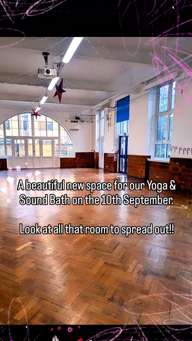 Feeling cramped in studio? Come stretch out in our massive hall! 20 students max, so you can take up space. Join me and Cathy and Chris from @high.vibez.tribe for our Yoga and Sound Bath on the 10th of September, at 7:30pm in Balham.
Autumn is nature’s big exhale. The trees drop what they no longer need, and we’re invited to do the same. This is a moment to take stock — to look at the habits, stories, and expectations you’ve gathered this year. What’s been helpful? What can you let go?
I will begin with breathwork and a short guided meditation to create space for reflection and set the tone. She will then lead a playful vinyasa flow practice to open the hips and hamstrings while building strength in the legs. We will practice our mandala flow slowly at first, then build up the pace as we repeat the sequence.
After the movement, you’ll lie back and get cosy as Cathy and Chris take over with a dreamy sound bath. Their instruments work like a reset button for your nervous system — slowing the breath, softening the body, and creating space for your reflections to land.
You'll leave feeling lighter, clearer, and a little more you — ready to let go of what’s done its job, and step into the next season with intention.