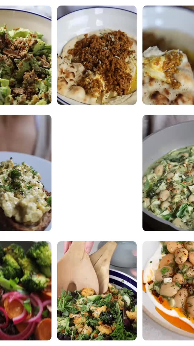 Delicious lunch ideas.
• High protein Green Goddess Salad
• Bobotie Hummus Bowl
• Tofu “egg” Salad on Sourdough toast
• Falafel Nourish Bowl
• Creamy Pesto Butterbeans
• Roasted Cauliflower Salad
• Turk’ish Beans with yoghurt and chilli oil
All recipes and more are on my blog.
#veganerezepte #foodblogger #gesunderezepte #foodreels #gesundessen #foodphotography #plantbased #veganrecipe #healthylunchideas
