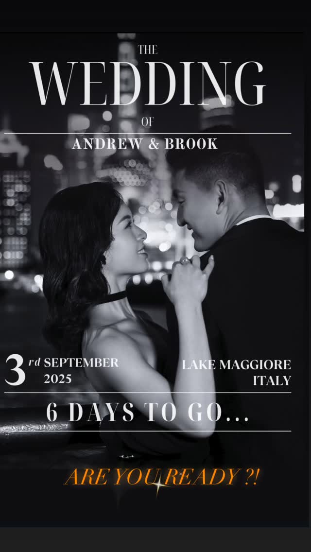 … for Andrew & Brook the big day is just around the corner ! Stay tuned! 😉
.
#DestinationWedding #ItalyWedding #WeddingInItaly #ItalianWedding #LuxuryWedding
#LakeMaggioreWedding #ItalianLakesWedding #DestinationWeddingItaly #LuxuryDestinationWedding #ItalianLakesBride#