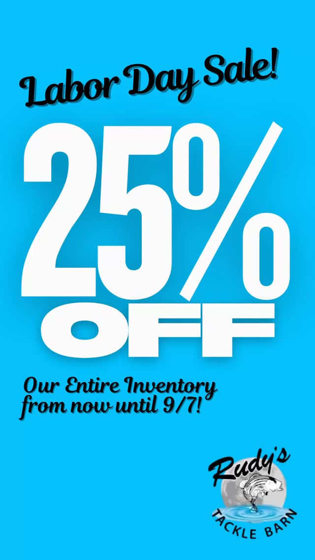 🎣🔥 Big Catch Alert at Rudy’s Tacklebarn! 🔥🎣
Happy Labor Day! 🇺🇸
From NOW until September 7th, enjoy 25% OFF all in-store merchandise 🛍️
(bait excluded)
Stock up on fishing rods, reels, tackle, gear, and apparel 🐟⚓ before this deal disappears!
👉 Don’t miss your chance to save big – stop by Rudy’s Tacklebarn today and get everything you need for your next fishing trip at unbeatable prices! 🛶🌊
Visit us in-store before it’s gone!
📍242 S. Water Street
Greenwich, CT 06830
#FishingSale #TackleShop #FishingGear #FishingRods #FishingLife #FishingCommunity #SaltwaterFishing #RudysTacklebarn #happylaborday #Sale #fyp #labordaysale