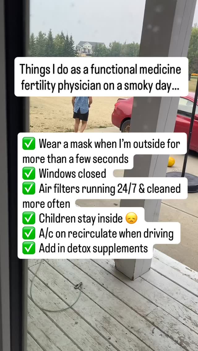 If you follow me, you know I’m a huge proponent of spending time outside - it’s an incredible way to elevate your health on a daily basis
BUT
when the smoke comes rolling in, that calculation becomes a lot more complicated.
Now maybe some (or all) of those lovely folks I observed had no other choice but to be outside, so I definitely wasn’t judging!
But now you’ll know, if you see someone about
5”4 with a Darth Vader-esque mask loading groceries into her car, it’s just your local, friendly physician trying to make sure her hormones stay in balance 😁
#infertility #preconceptioncare #functionalmedicine #holistichealth #womenshealth #hormones