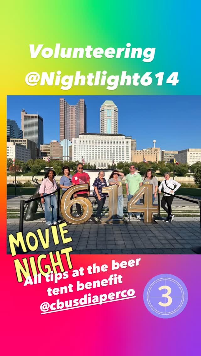 Tonight @nightlight614 All tips at the beer tent go to #cbusdiaperco. #funtimes #movienight #genoapark #614 #crazyrichasians