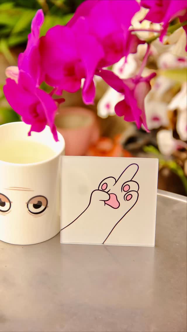 Shop coasters from Doobiedoo! 🌅
Orchid credits to mom, and mug is not included!😁