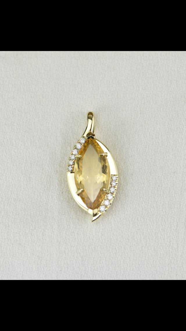 Handmade Citrine and diamond 18ct yellow gold graduation pendant. Congratulations on finishing 13 years of schooling!!