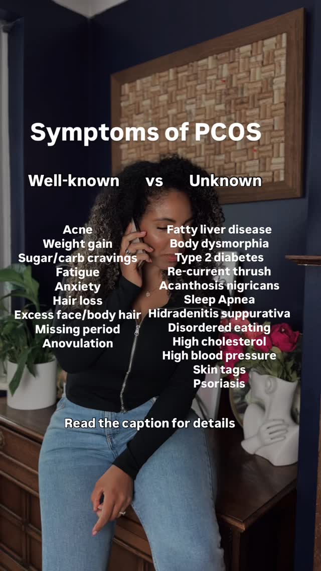 Unknown Symptoms of PCOS
SAVE this for when you next see your GP 💕
When I was diagnosed with PCOS at 14 I was simply told that it was the reason for my acne, absent periods and weight gain. Then I was told that I’d need help getting pregnant and sent on my way with a bag of pills and no more information or support.
Then I was diagnosed again at around 30 and again there was a major fertility focus but not a mention that I had increased risk for so many other health issues!
PCOS is SO MUCH MORE than a fertility issue…it is a whole body, multi-system syndrome affecting our life span. Not just our fertile years.
Which is why it’s so important to advocate for ourselves and seek healthcare providers who understand the complexities of PCOS and will monitor our health accordingly.
Did some of these unknown symptoms and risk factors surprise you? Let me know which ones in the comments and feel free to ask any questions.
Remember to SHARE with a fellow Cyster who could benefit!
❤️