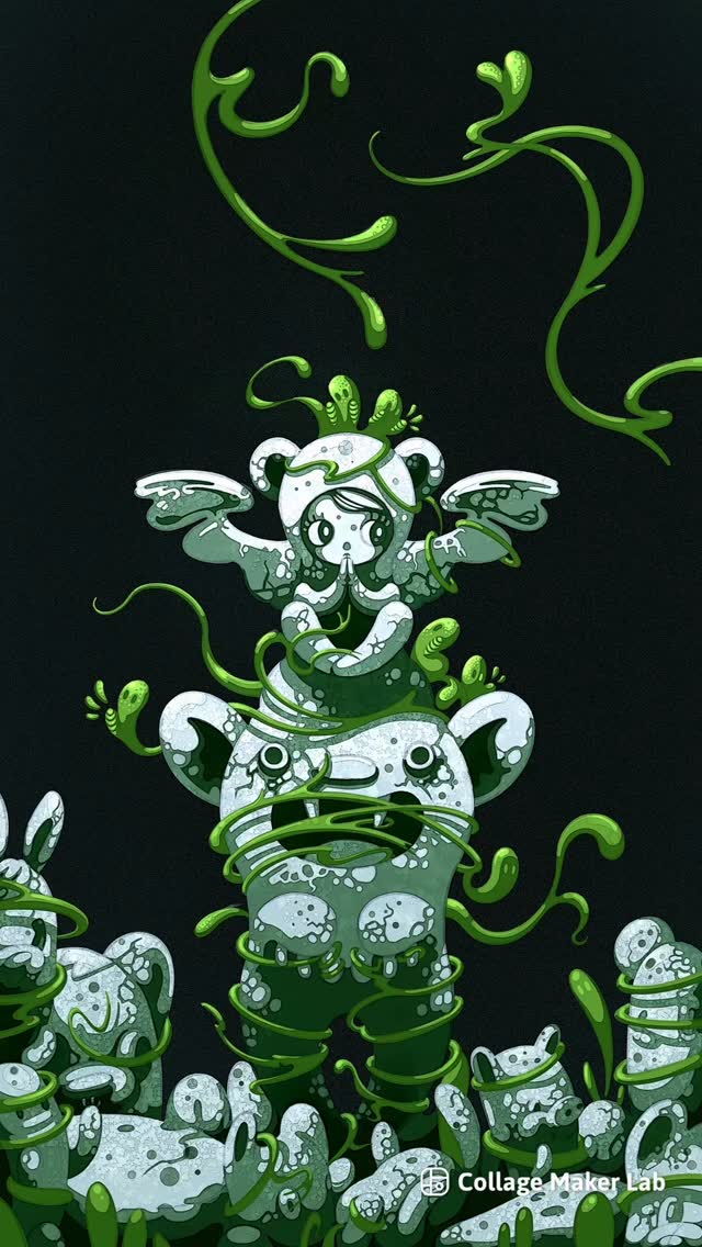 🗿🌱🥰The framed version of this was much admired at the open studios in Plumstead this weekend. Here’s a little snippet of my layering in some shade. I always like my shade blocky. Maybe because I studied sculpture at art school and my brain thinks of the shaded areas as blocks. I don’t enjoy blended shaded areas on my own artwork but maybe I need to try a bit of softness? #procreateartists #creepycuteart #digitalartworks #naturetakesover