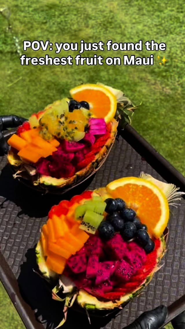 Our Pineapple Fruit Bowl is packed with island freshness 🌺
Maui Gold pineapple, Big Island papaya, Waiehu dragonfruit, Upcountry lilikoi, plus banana, strawberry & blueberry 🩵
Always fresh, always perfectly ripe — that’s the Maui Fruit Ninja way 🍍🌴✨#mauifruitninja #maui #hawaii #acai