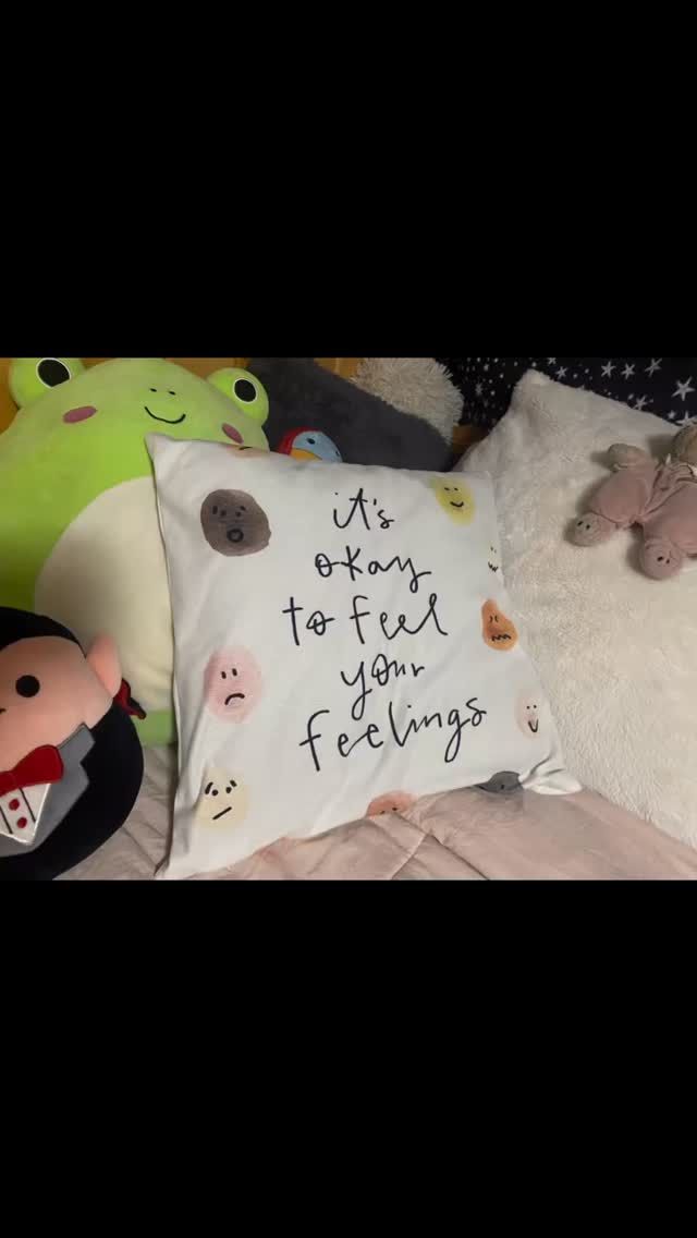 It’s okay to feel your feelings. Norah asked for this pillow in junior high, just as she was beginning to struggle with feelings that would eventually come to be too much for her. I wish we had been able to have more conversations about these feelings, because while feelings can be big and overwhelming, they evolve and change. While some emotional responses to difficult events may pass quickly, if you find yourself with persistent, debilitating feelings of sadness, loss of interest, and other symptoms that significantly interfere with daily functioning, these may not be temporary and this could indicate an illness that requires professional treatment, such as therapy or medication, to recover from. If you’re struggling with persistent low moods or thoughts of death, reaching out to a doctor or mental health professional is crucial for support and recovery. Let’s normalize talking about our feelings, all the feelings, and asking for help. Reach out to your loved ones and friends and shine a light on the darkness. #suicidepreventionweek #suicideawarenessprevention #988 #allthefeels #youareloved #norahbeads