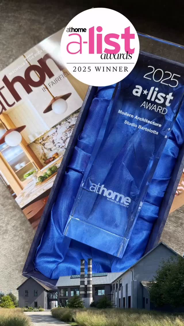 We are honored to be recognized with the 2025 A-List Award for Modern Architecture by atHome Magazine.
A heartfelt thank you to the editors, judges, and the design community for celebrating our work. This award is a testament to the vision of our clients, the creativity of our collaborators, and the dedication of our team.
We’re proud to continue shaping spaces that merge craft, innovation, and enduring beauty.
.
.
@jesseparrislamb @janiceparkerjpla @nathanorsman @krbspecialists @apexpps @cottingham.ltd @turnerexhibitsinc @paradise.theater @opusavc @focalmetals @phimmelfarb @foster_lyons_building_science #jacobsonstructures @gaultstone @racecoastalengineering @markalexmaidique #IES #greenwichfinewoodwork #williamseymourassociates @canaandist #poulinelectric @landtechconsult @q_alba_llc @artisticwindowsanddoors #westviewgroup
.
Photo Credits: @nicole_franzen @andrewbartolotta_aia
.
.
#newhome #greatclients #custombuild #industrialstyle #steampunkstyle #beachhouse #brickhouse #luxurylifestyle #finehomebuilding #architectdesigned #familyhome #homeentertaining @darkhomes @designleadershipnetwork @ospreybarns #StudioBartolotta #AListAwards #ModernArchitecture #QuietLuxury #DesignExcellence @athomefc
.
.
@andrewbartolotta_aia