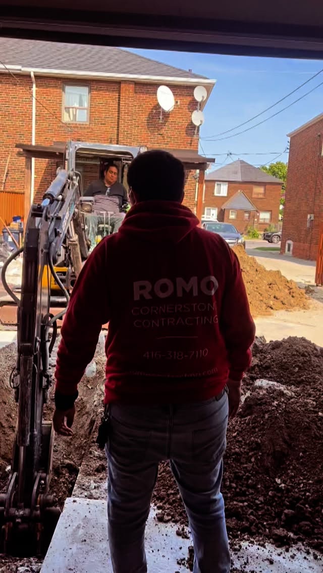 Prep work for a new laneway house🏠 in the west-end of Toronto! #contractor #excavators #excavation #lanewayhouse #lanewaysuite #homeaddition